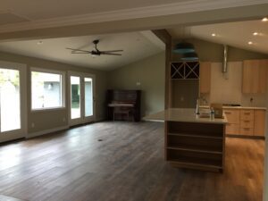 old room kitchen area and living room